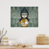 Poster Né d'un Citrouille ART IMPRIMER sorcière halloween (Cuisine)