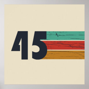 Poster Né en 1945 cadeaux vintages de 80e anniversaire