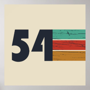 Poster né en 1954 anniversaire vintage