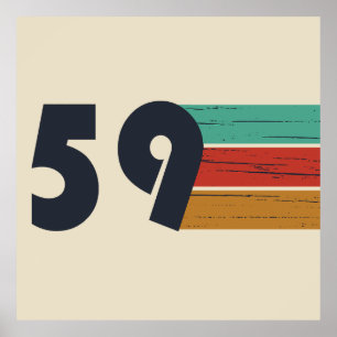 Poster né en 1959 anniversaire vintage