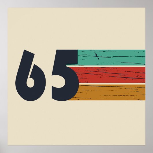 Poster Né en 1965 vintage 60e anniversaire cadeau (Devant)