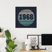 Poster né en 1968 classique coucher de soleil (Bureau à domicile)