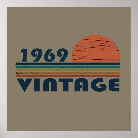 Poster Né en 1969 anniversaire vintage (Devant)