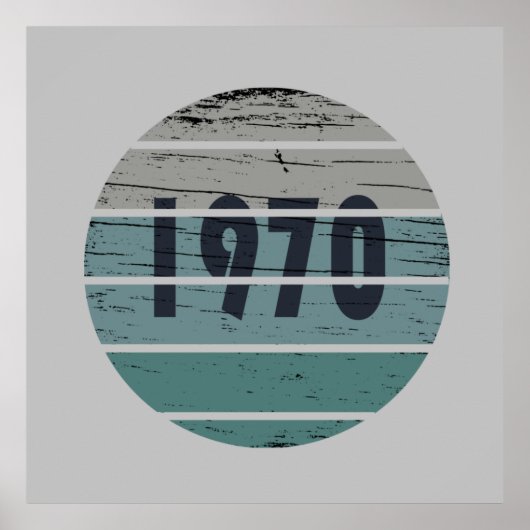 Poster né en 1970 anniversaire vintage (Devant)