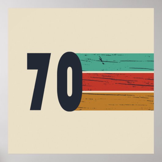 Poster Né en 1970 anniversaire vintage (Devant)