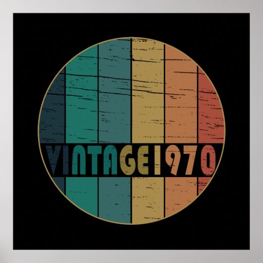 Poster Né en 1970 anniversaire vintage (Devant)