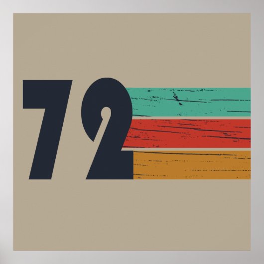 Poster né en 1972 anniversaire vintage (Devant)