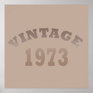 Poster né en 1973 anniversaire vintage