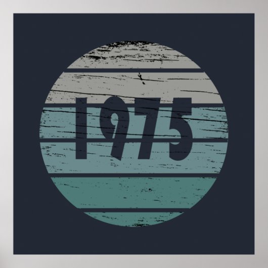 Poster né en 1975 anniversaire vintage (Devant)