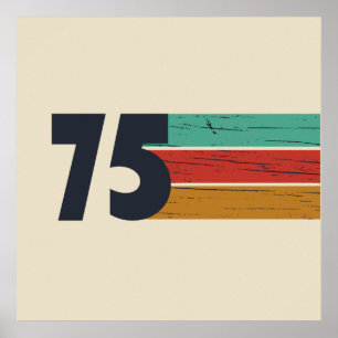 Poster Né en 1975 cadeau vintage 50e anniversaire
