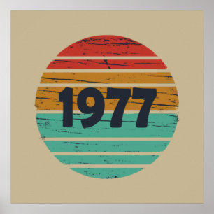Poster né en 1977 anniversaire vintage