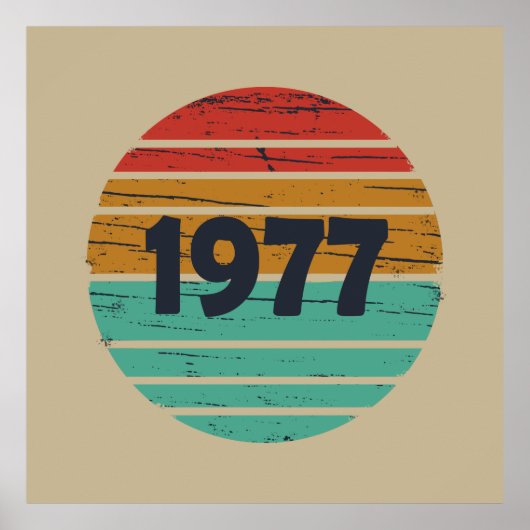 Poster né en 1977 anniversaire vintage (Devant)
