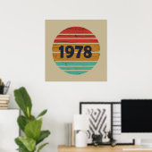 Poster Né en 1978 anniversaire vintage (Bureau à domicile)