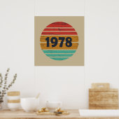Poster Né en 1978 anniversaire vintage (Cuisine)