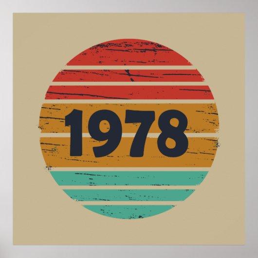 Poster Né en 1978 anniversaire vintage (Devant)