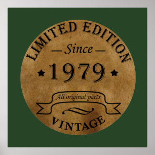 Poster Né en 1979 vintage anniversaire