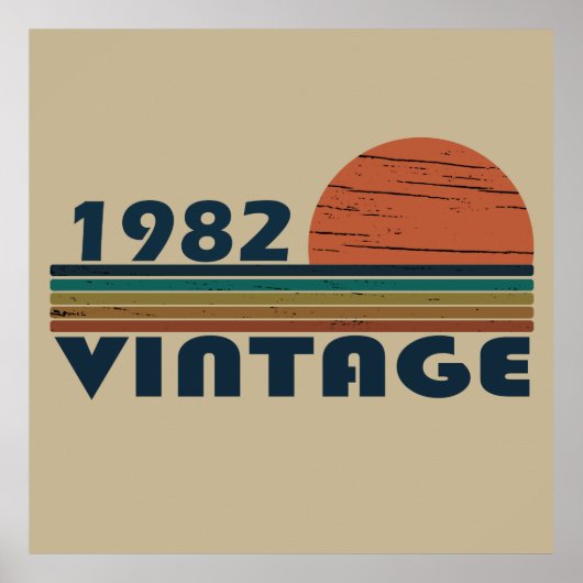 Poster Né en 1982 anniversaire vintage (Devant)