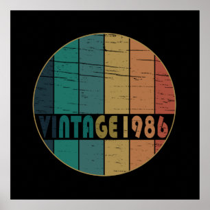 Poster né en 1986 vintage anniversaire
