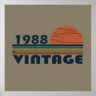 Poster né en 1988 anniversaire vintage
