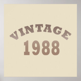 Poster né en 1988 vintage anniversaire