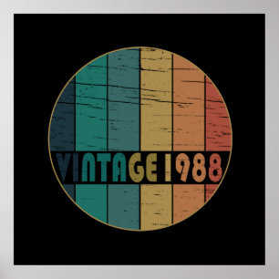 Poster né en 1988 vintage anniversaire