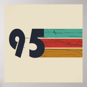 Poster Né en 1995 vintage 30e anniversaire cadeau