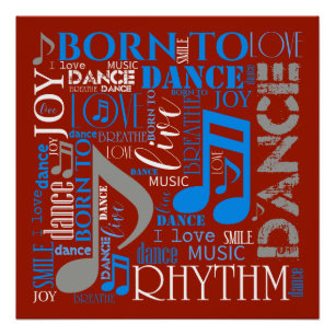 Poster Né en Danse Bleu/Blanc/N'importe quelle couleur ID