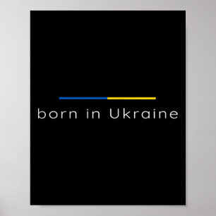 Poster Né en Ukraine - Soutien à l'Ukraine Patriotique