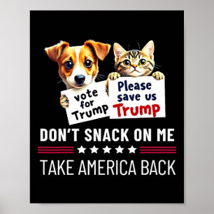 Poster Ne grignote pas sur moi chats chiens drôles