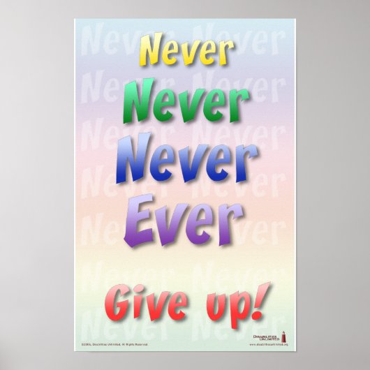 Poster Ne jamais abandonner (Devant)