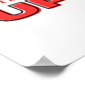 Poster Ne jamais abandonner la conception de texte rouge (Coin)