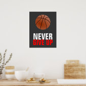 Poster Ne jamais abandonner la motivation du basket-ball (Cuisine)