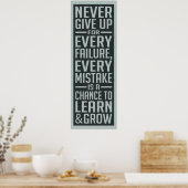 Poster NE JAMAIS ABANDONNER l'affiche de motivation (Cuisine)