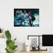 Poster Ne jamais abandonner le mur de cyclisme motivation (Bureau à domicile)