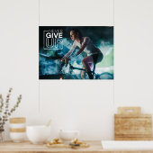 Poster Ne jamais abandonner le mur de cyclisme motivation (Cuisine)