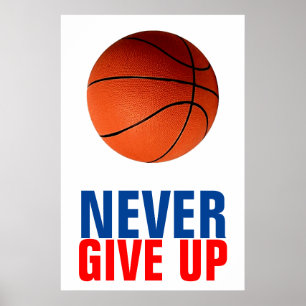 Poster Ne jamais abandonner l'inspiration du basket-ball