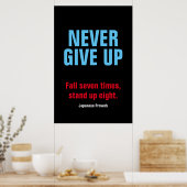 Poster NE JAMAIS ABANDONNER L'Inspiration Motivationnelle (Cuisine)