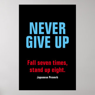 Poster NE JAMAIS ABANDONNER L'Inspiration Motivationnelle