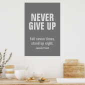 Poster NE JAMAIS ABANDONNER L'Inspiration Motivationnelle (Cuisine)