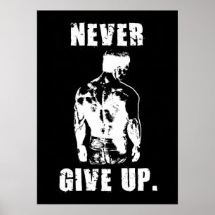 Poster Ne jamais abandonner - Motivation de l'entraînemen