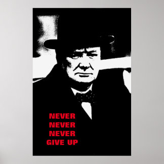 Poster Ne jamais abandonner Winston Churchill Motivation
