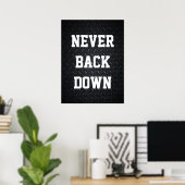 Poster Ne Jamais Reculer Motivation (Bureau à domicile)