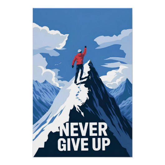 Poster Ne jamais renoncer à la motivation (Devant)