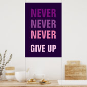 Poster Ne jamais renoncer à la motivation (Cuisine)