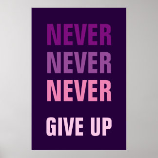 Poster Ne jamais renoncer à la motivation