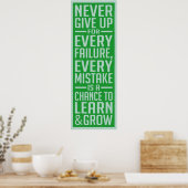 Poster Ne jamais renoncer à l'affiche de motivation (Cuisine)