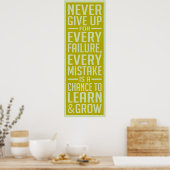 Poster Ne jamais renoncer à l'affiche de motivation (Cuisine)