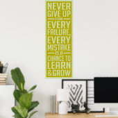 Poster Ne jamais renoncer à l'affiche de motivation (Bureau à domicile)