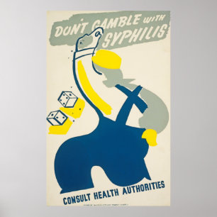 Poster Ne jouez pas avec l'affiche vintage de santé de
