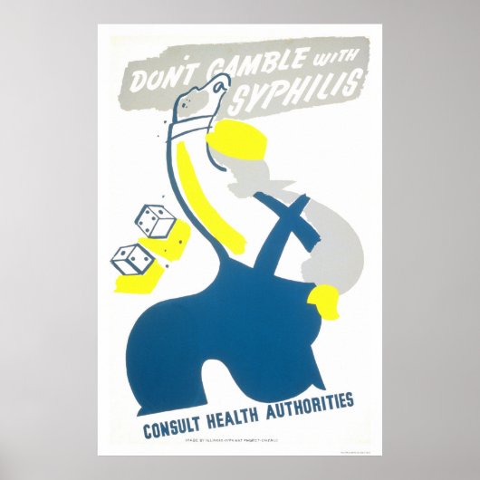 Poster Ne jouez pas la syphilis 1940 WPA (Devant)